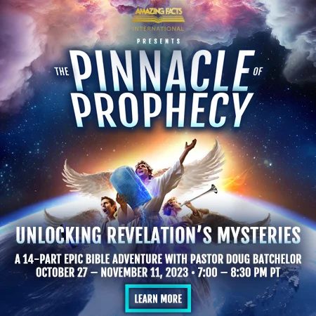 Advertisement for Pinnacle of Prophecy, Unlocking Revelation's Mysteries